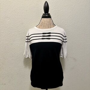 Elegant Black and White Women's Top